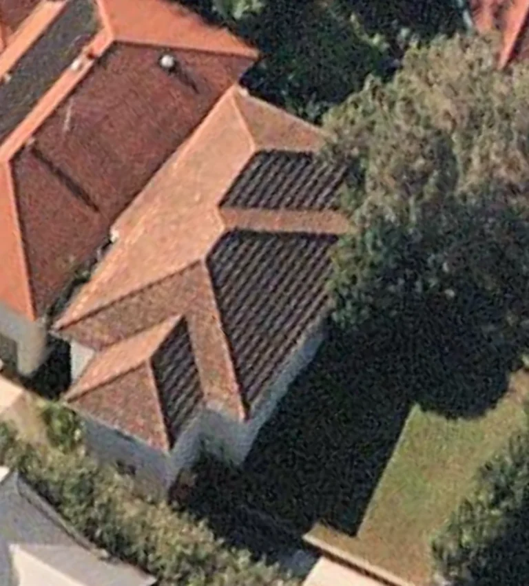 1 = before photo of terracotta roof